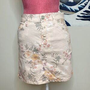 Sanctuary Ryan Floral Pink Denim Mini Skirt, Size 27